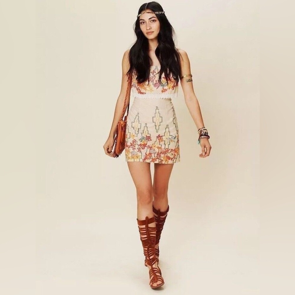 Free People The Big Bang Metallic Aztec Dress